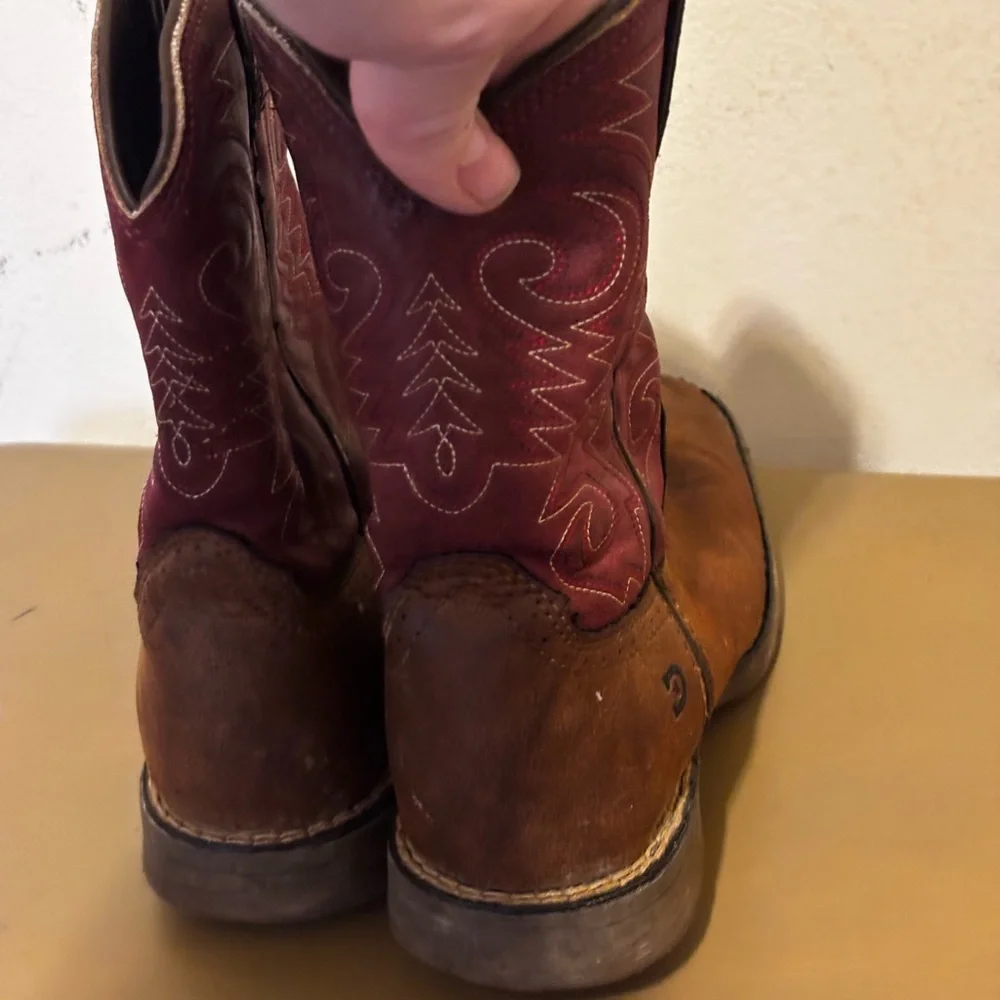 Durango kids 8in Brown and Red Western Boots size 3